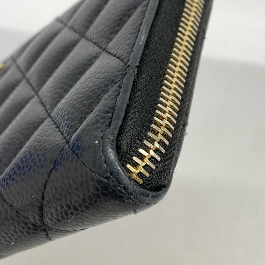 CHANEL 【5id4495】シャネル 長財布 マトラッセ キャビアスキン  