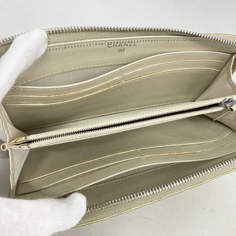 CHANEL 【5id4513】シャネル 長財布 マトラッセ パテントレザー  