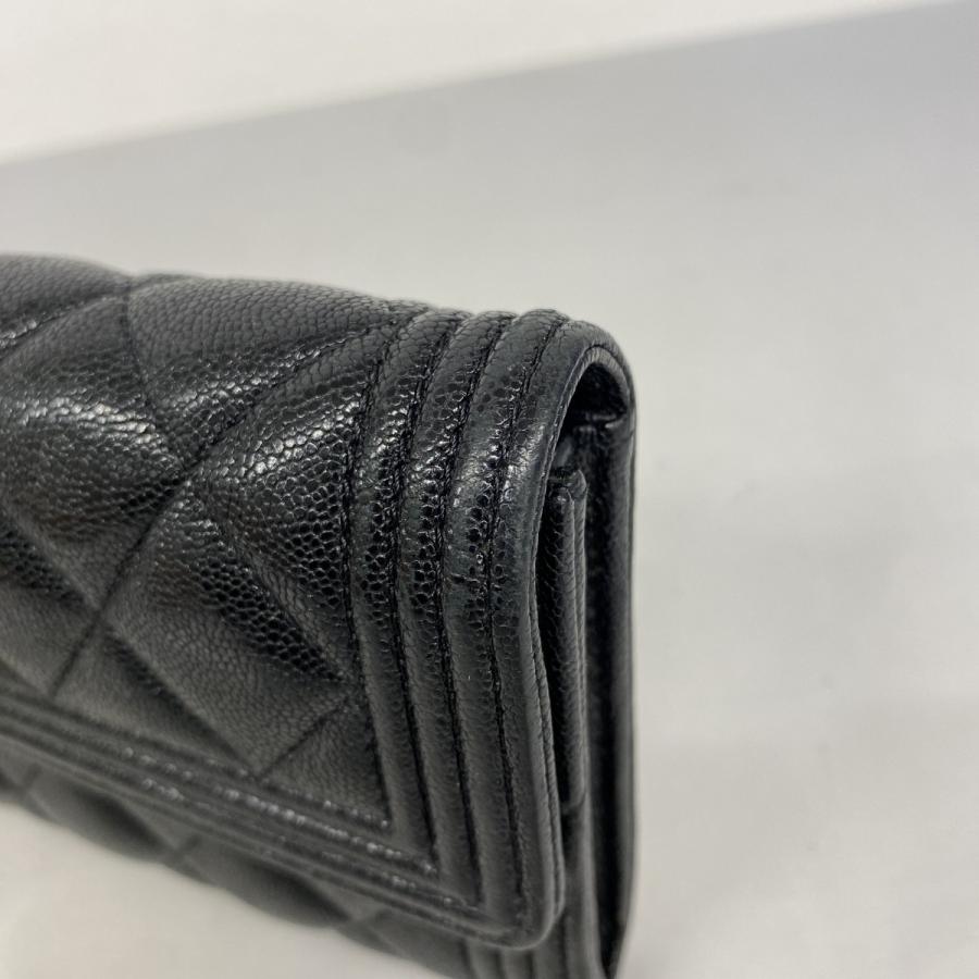 CHANEL 【5id5028】シャネル 長財布 ボーイシャネル キャビアスキン  