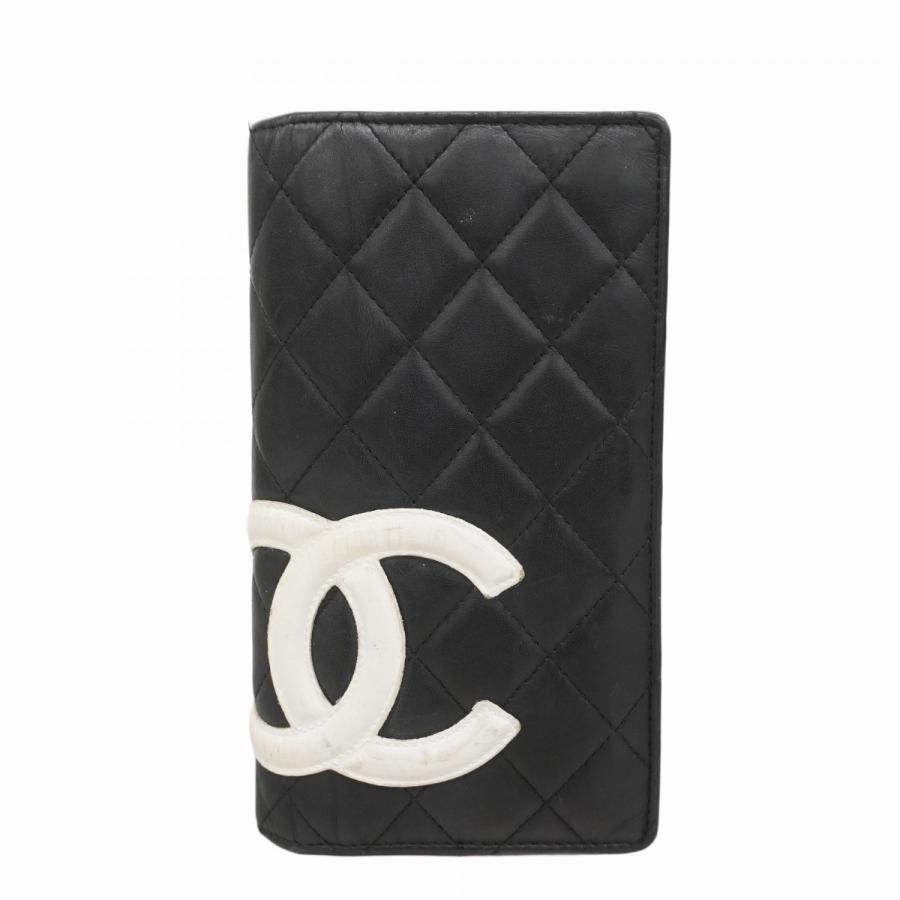CHANEL 【5id5032】シャネル 長財布 カンボン ラムスキン ブラック  
