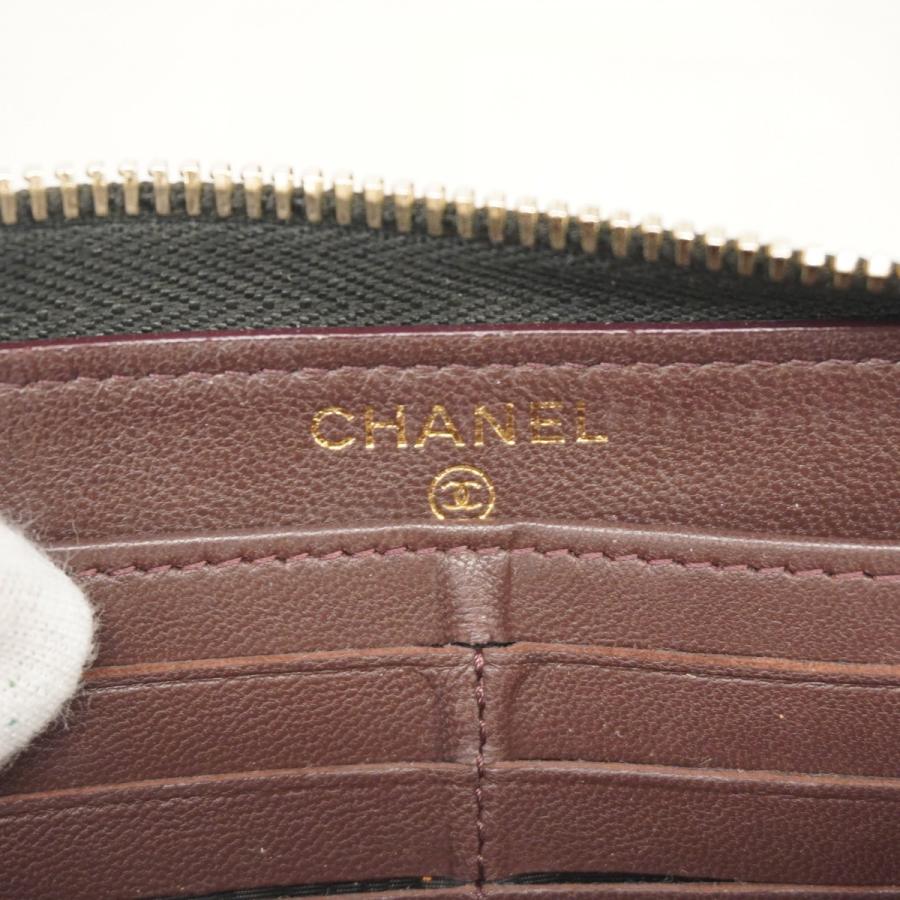 CHANEL 【5id5078】シャネル 長財布 マトラッセ ラムスキン ブラック  