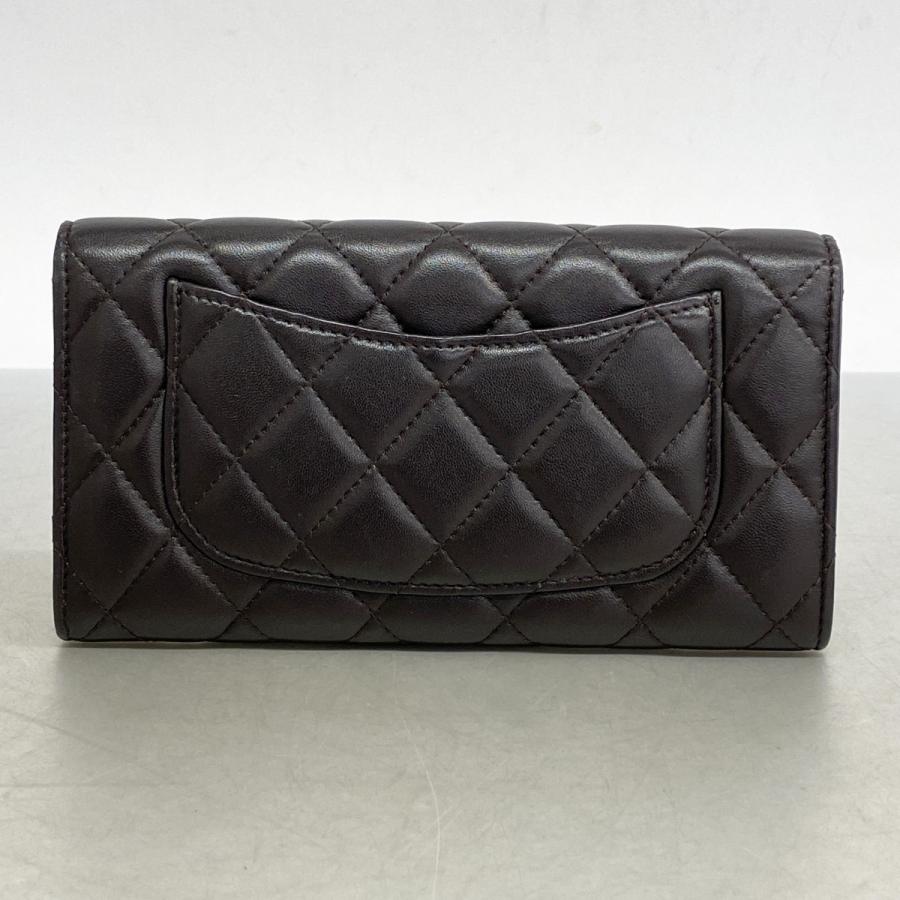 CHANEL 【5id5574-h】シャネル 長財布 マトラッセ ラムスキン ダーク  
