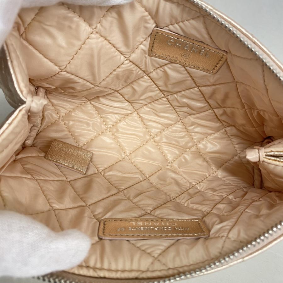 CHANEL 【5id5580-h】シャネル ポーチ マトラッセ ラムスキン ピンク  