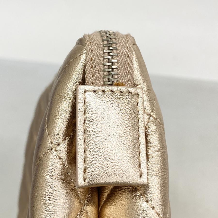 CHANEL 【5id5580-h】シャネル ポーチ マトラッセ ラムスキン ピンク  