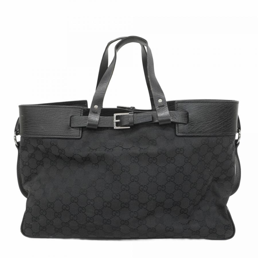 グッチ　トートバッグ　GG柄　レザー×キャンバス　GUCCI 106251 GUCCI グッチ トートバッグ GGキャンバス 106251 ブラック