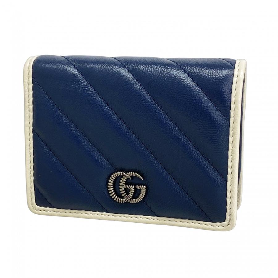 GUCCI 【5ie6278-h】グッチ 財布 GGマーモント 573811 レザー ネイビー  