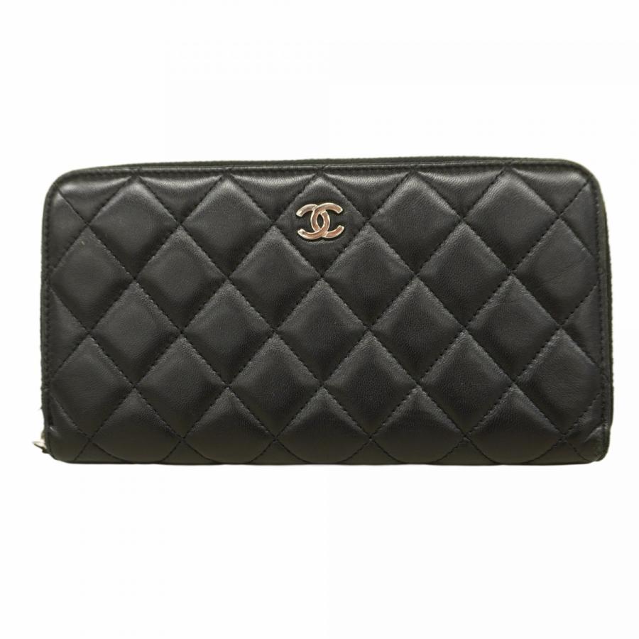 CHANEL 【5ie6390-h】シャネル 長財布 マトラッセ ラムスキン ブラック  