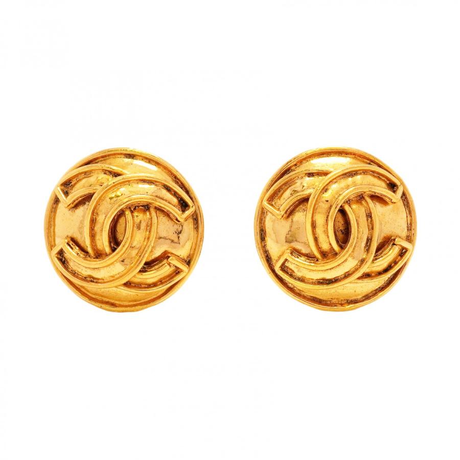CHANEL 【5jcb0283】シャネル イヤリング ヴィンテージ ココマーク 丸 
