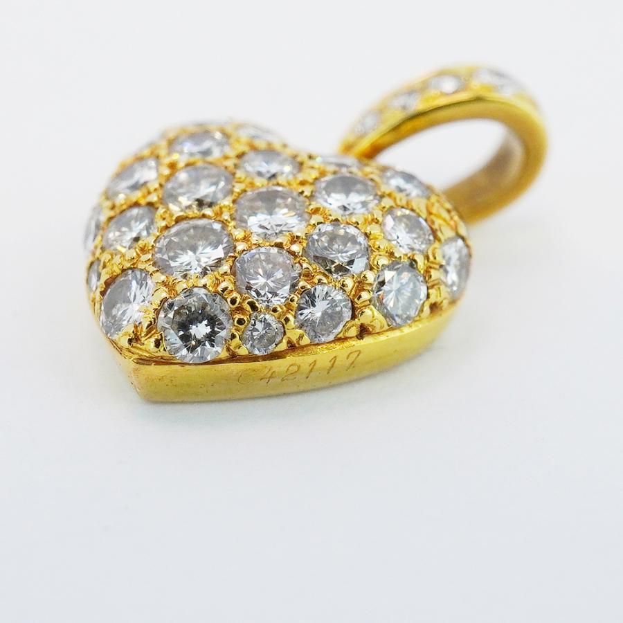 Cartier 【5jcb0459】カルティエ ペンダントトップ ハート パヴェ 