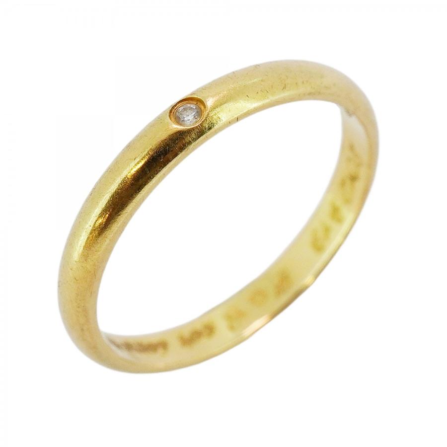 カルティエ Cartier K18PG 1PD エングレーブド リング 51号