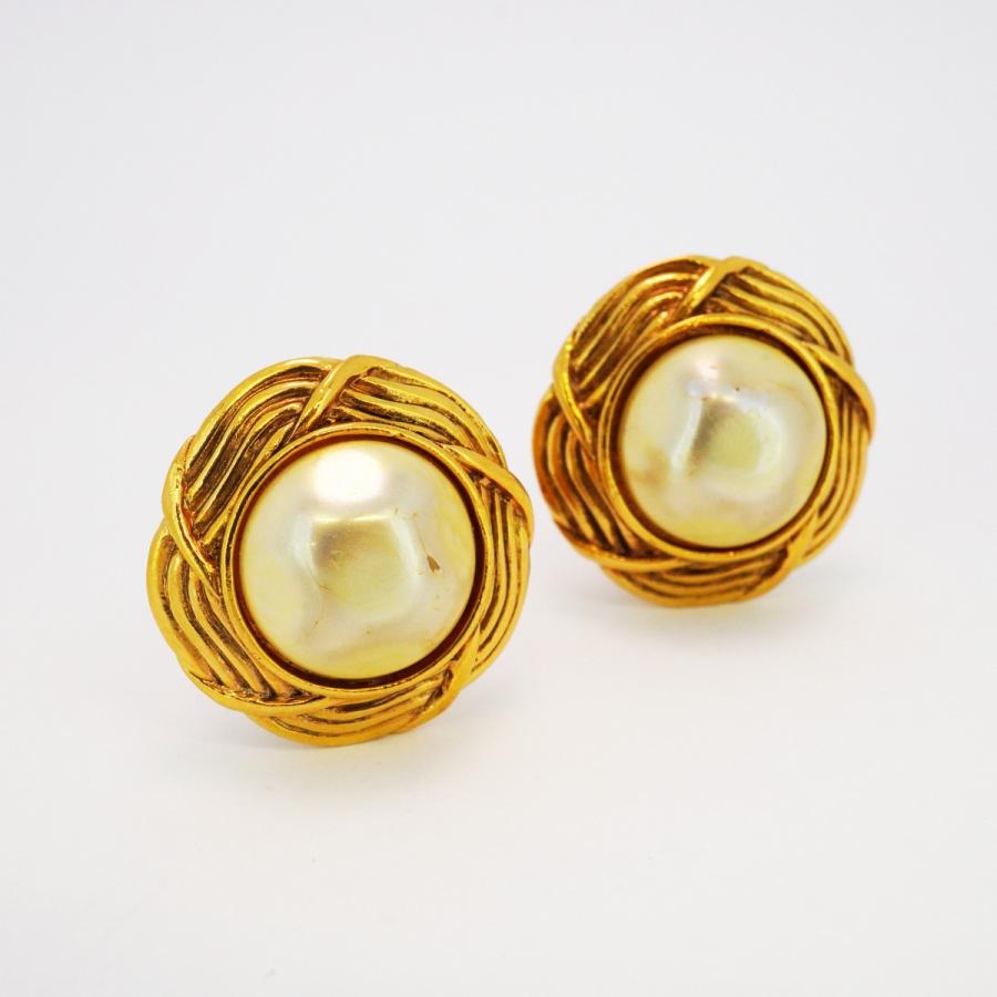 CHANEL ☆最終価格【5jdb0158】シャネル イヤリング ヴィンテージ 丸型  