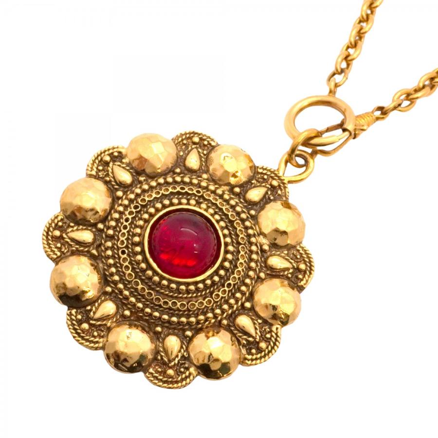 5jdb0181】シャネル ネックレス ヴィンテージ 丸型 サークル GPメッキ