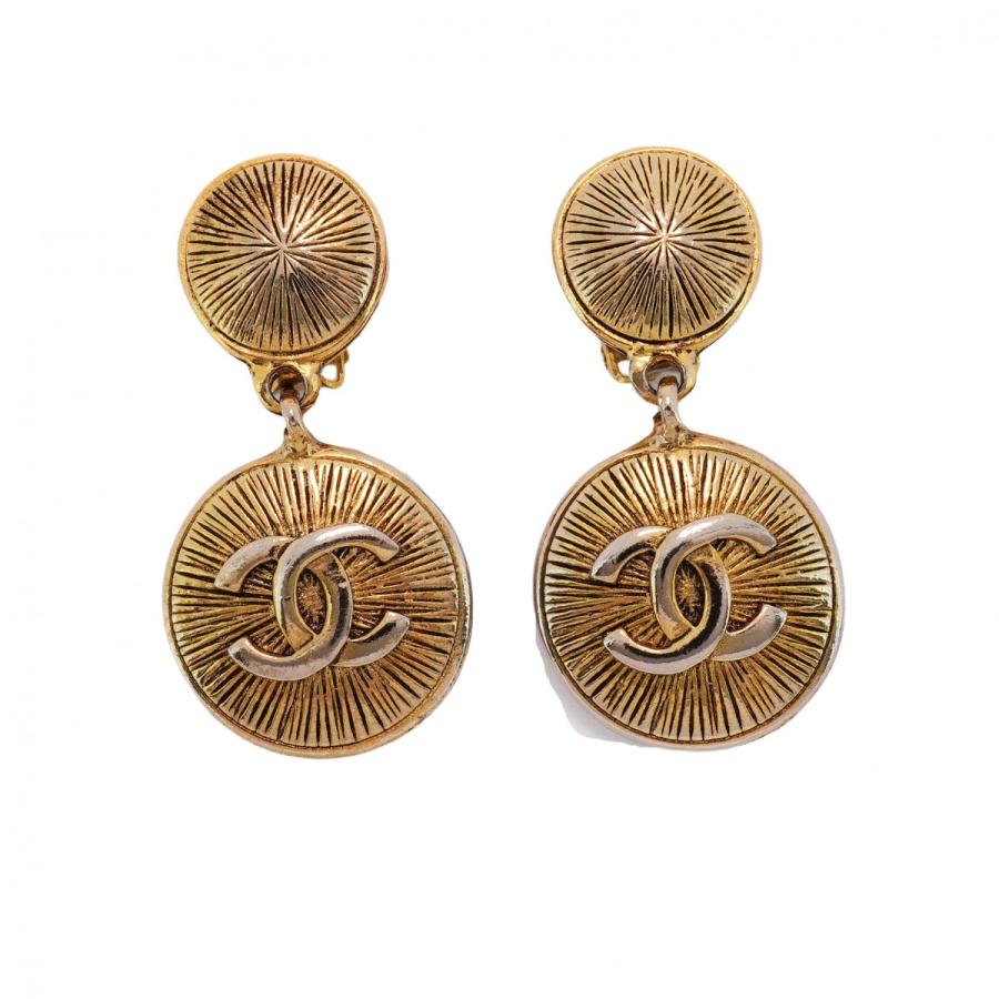 CHANEL 【5jdb0834】シャネル イヤリング ヴィンテージ ココマーク 丸  