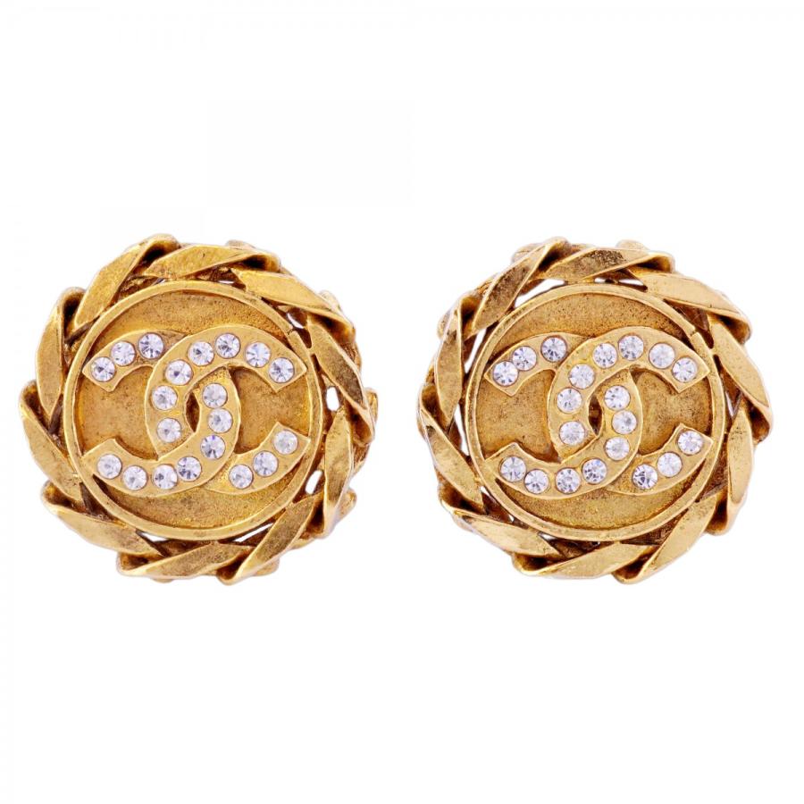 CHANEL 【5jdb1146】シャネル イヤリング ヴィンテージ ココマーク 丸  