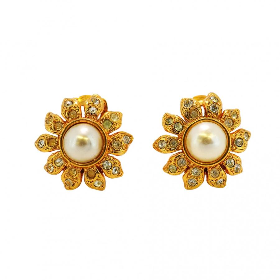 CHANEL 【5jeb0104】シャネル イヤリング ヴィンテージ フラワー  