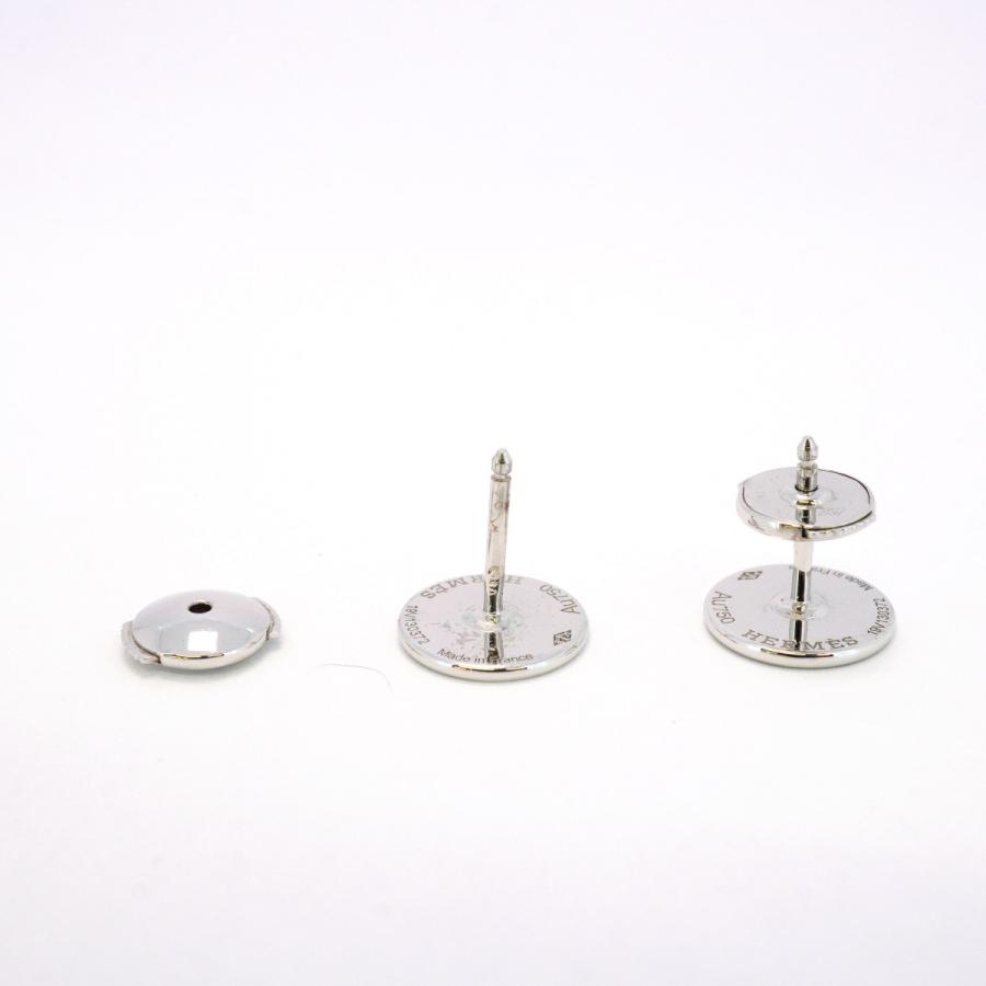 HERMES 【5jeb0106】エルメス ピアス セリエ 1PD K18WG ホワイト  