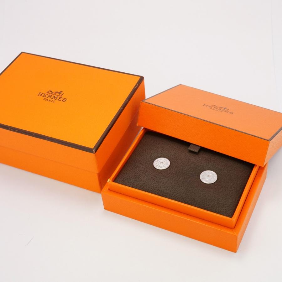 HERMES 【5jeb0106】エルメス ピアス セリエ 1PD K18WG ホワイト  