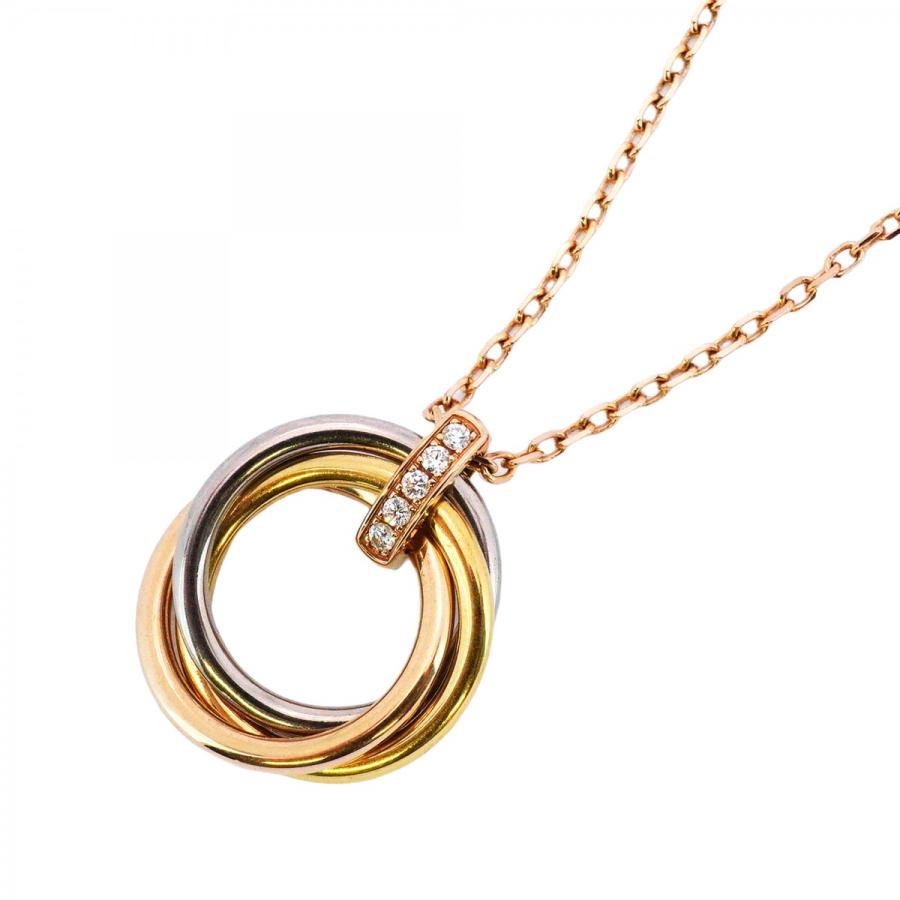 Cartier 【5jeb0157】カルティエ ネックレス トリニティ 5PD K18YG  