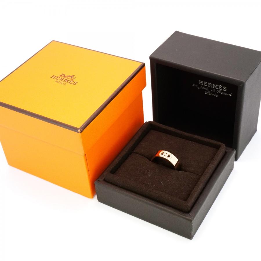 HERMES 【5jeb0305】エルメス リング Hダンクル PM K18PG ピンク  