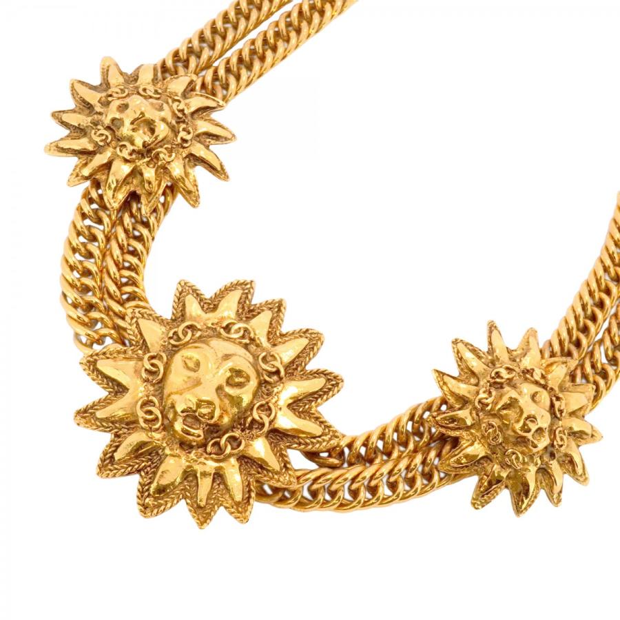 CHANEL 【5jeb0404】シャネル ネックレス ヴィンテージ ライオン GP  