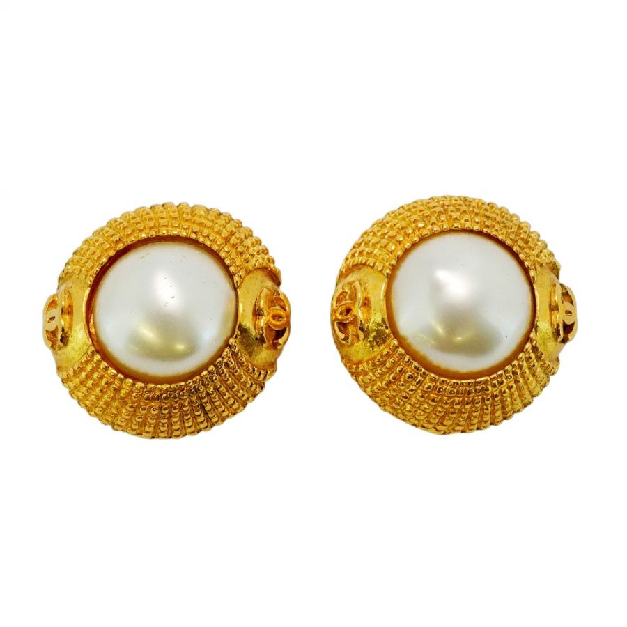 CHANEL 【5jeb0445】シャネル イヤリング ヴィンテージ ココマーク 丸  