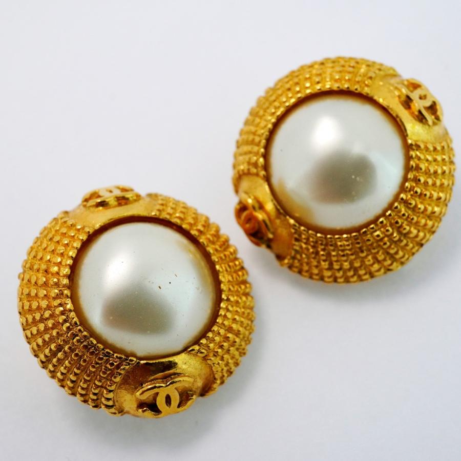 CHANEL 【5jeb0445】シャネル イヤリング ヴィンテージ ココマーク 丸  