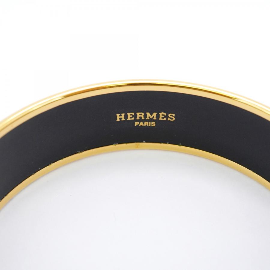 HERMES 【5jeb0455】エルメス バングル エマイユGM GPメッキ 七宝焼き  