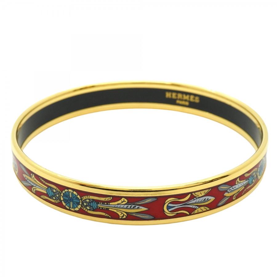 HERMES 【5jeb0573】エルメス バングル エマイユPM GPメッキ 七宝焼き  