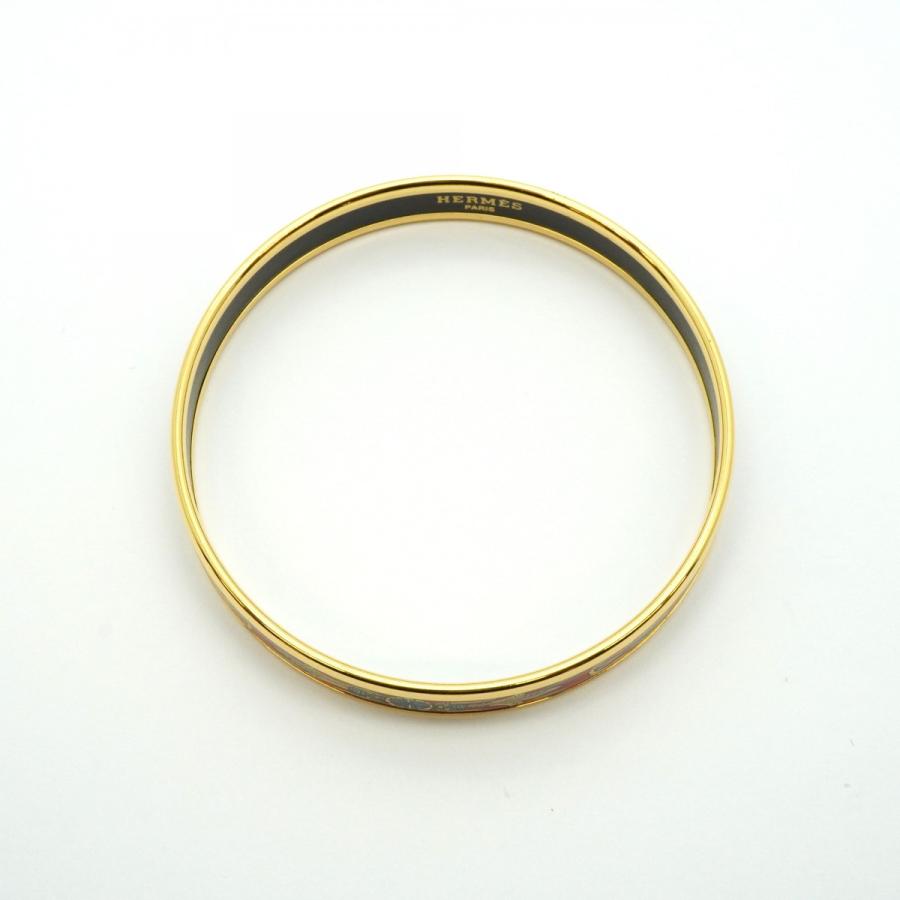 HERMES 【5jeb0573】エルメス バングル エマイユPM GPメッキ 七宝焼き  