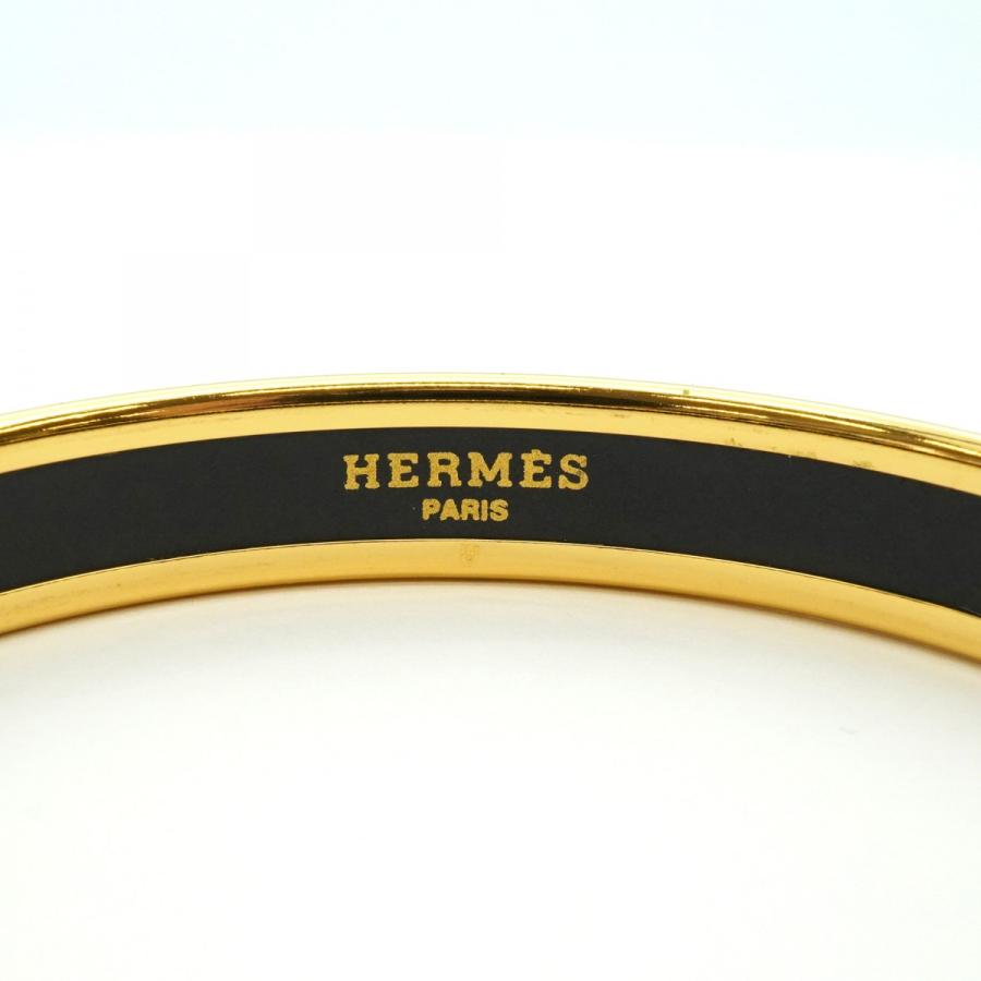 HERMES 【5jeb0573】エルメス バングル エマイユPM GPメッキ 七宝焼き  