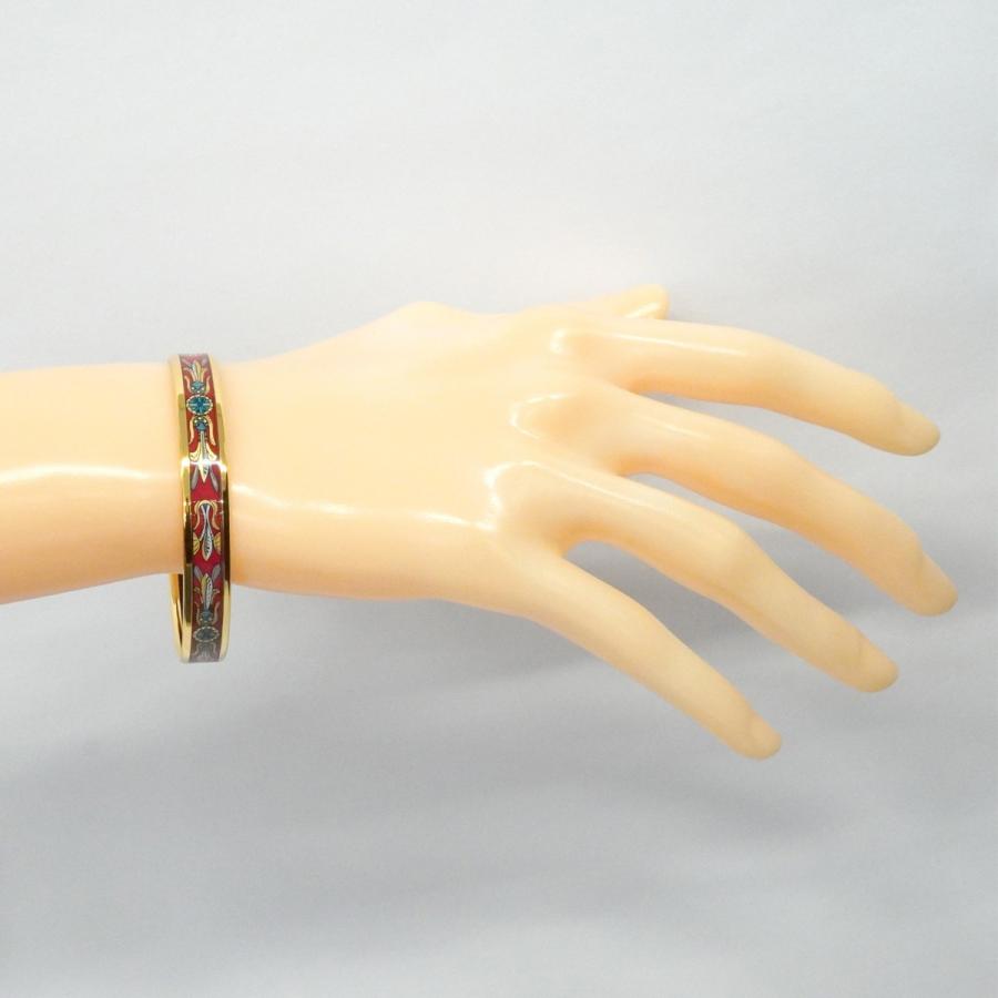 HERMES 【5jeb0573】エルメス バングル エマイユPM GPメッキ 七宝焼き  