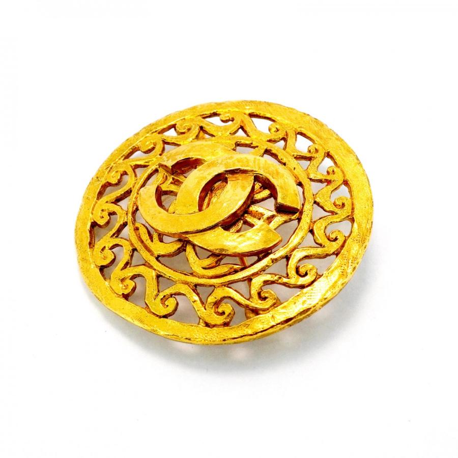 CHANEL 【5jeb0597】シャネル ブローチ ヴィンテージ ココマーク 丸型  