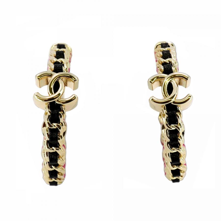 CHANEL 【5jeb0598】シャネル ピアス ココマーク フープ GPメッキ  