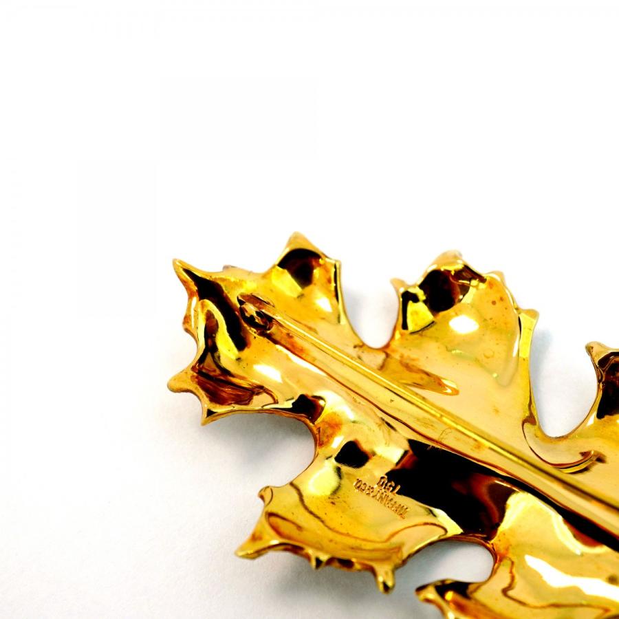 TIFFANY&Co. 【5jeb0616】ティファニー ブローチ リーフモチーフ K18YG  