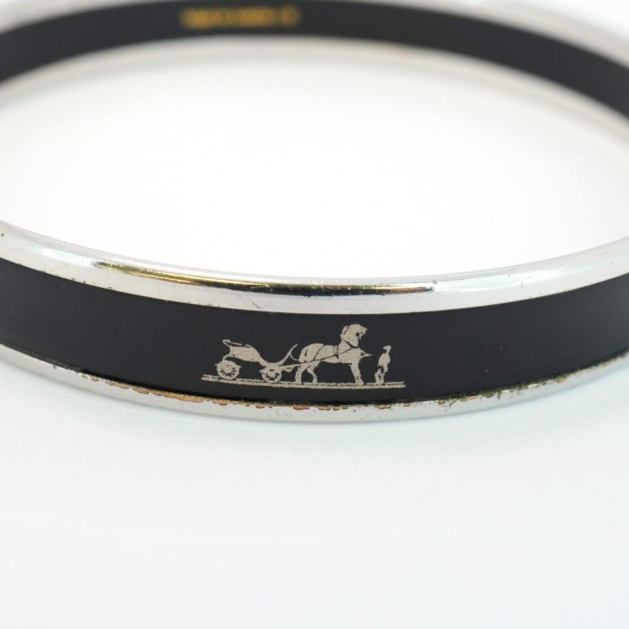 HERMES 【5jeb0662】エルメス バングル エマイユPM メタル シルバー  
