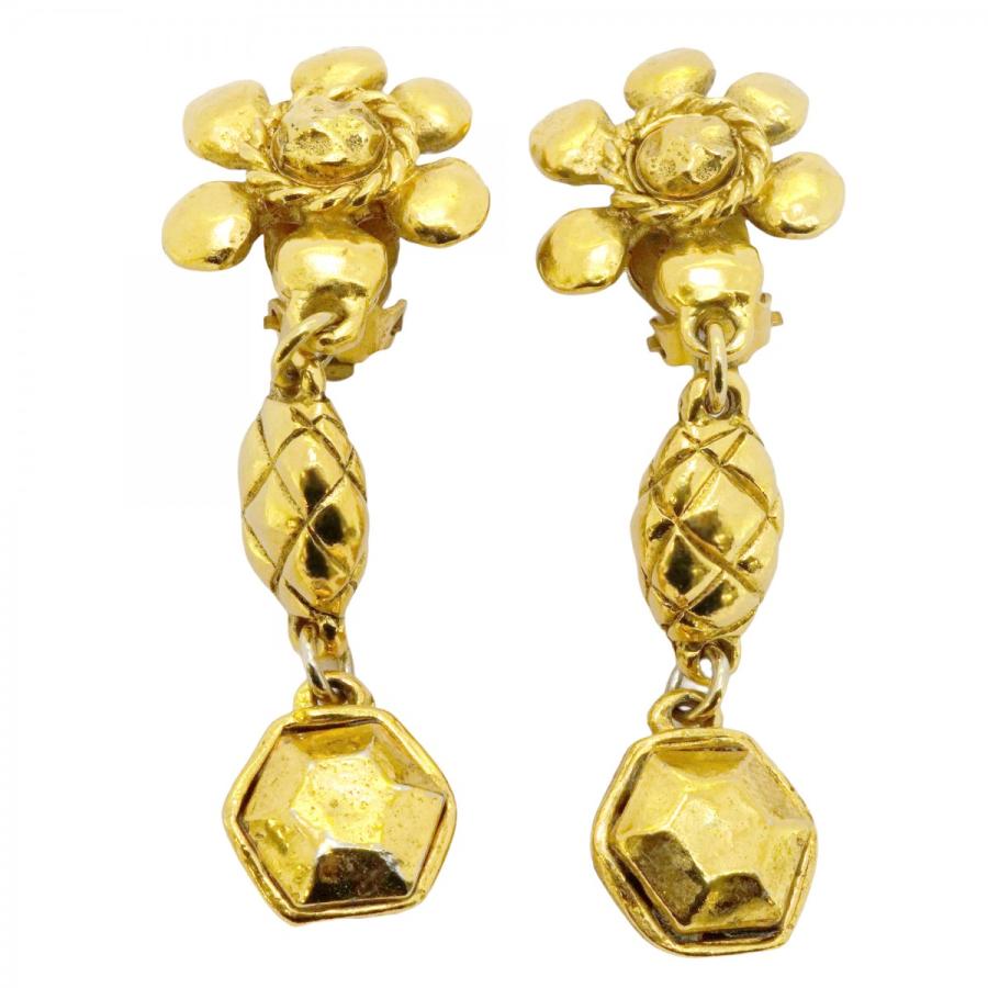 CHANEL 【5jeb0689】シャネル イヤリング ヴィンテージ フラワー  