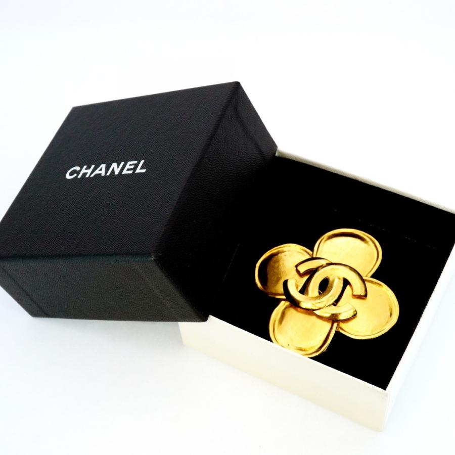 シャネル(CHANEL) 箱有 ココマーク クローバー ヴィンテージ ブローチ