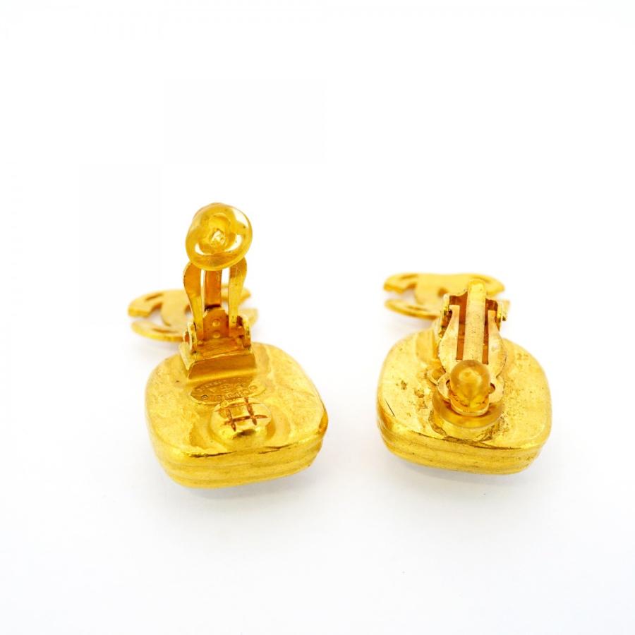 CHANEL オールド シャネル ヴィンテージ イヤリング ゴールドピアス 大 