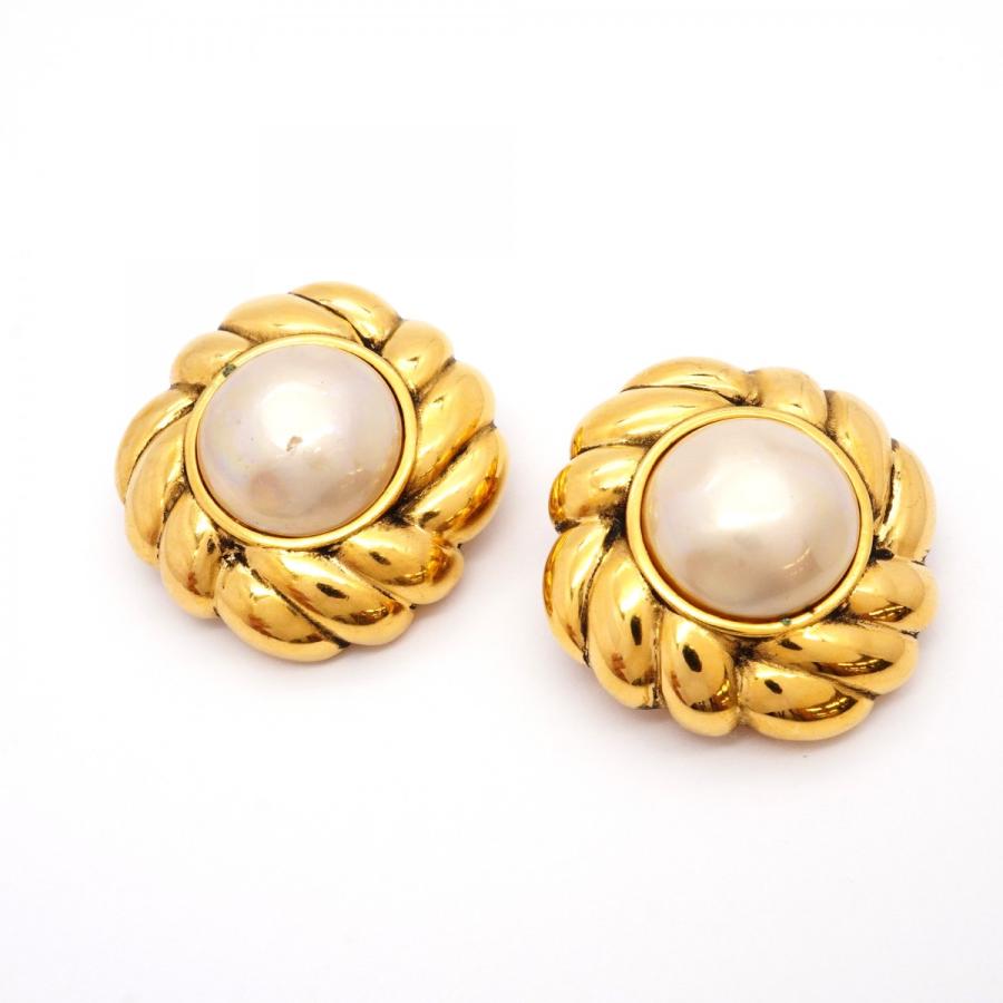 CHANEL 【5jhb0327】シャネル イヤリング ヴィンテージ GPメッキ 