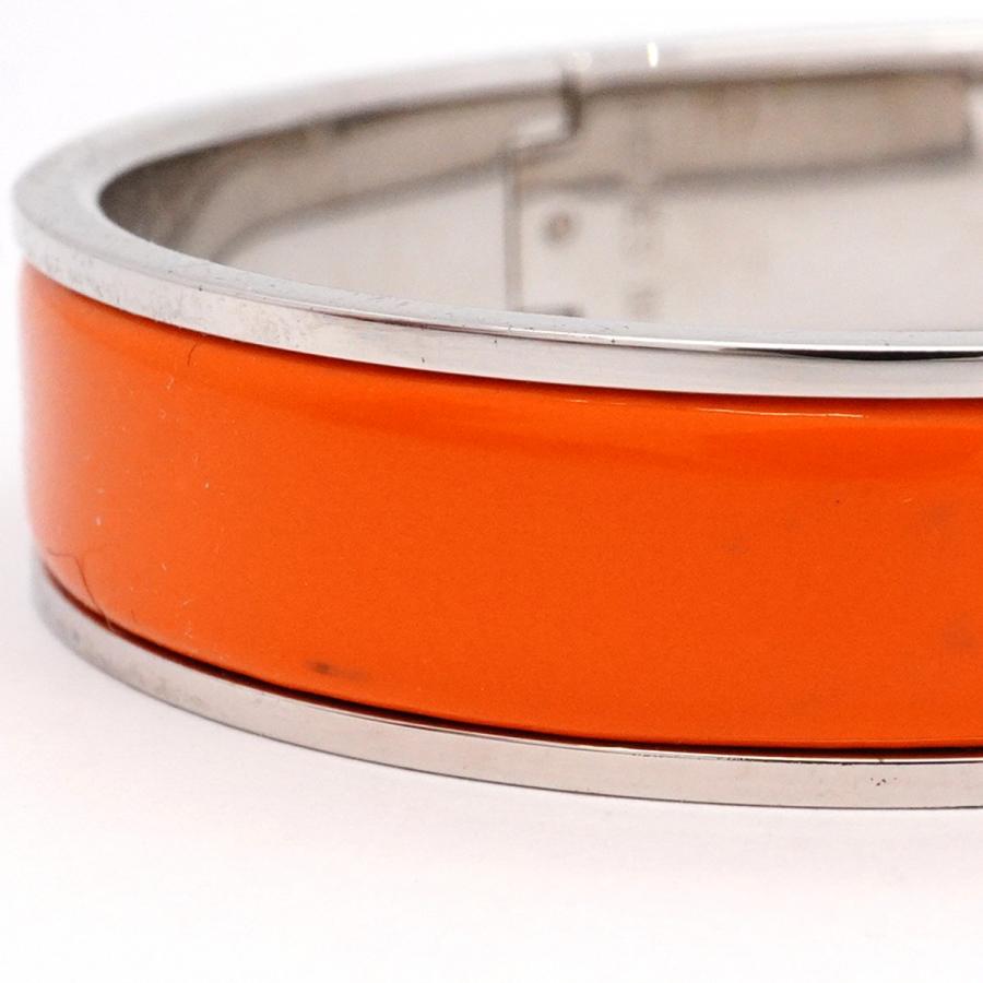HERMES エルメス ブレスレット クリッククラック オレンジ×シルバー
