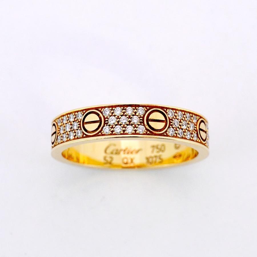 Cartier 【5jmb0019】カルティエ リング ミニラブ パヴェ K18YG