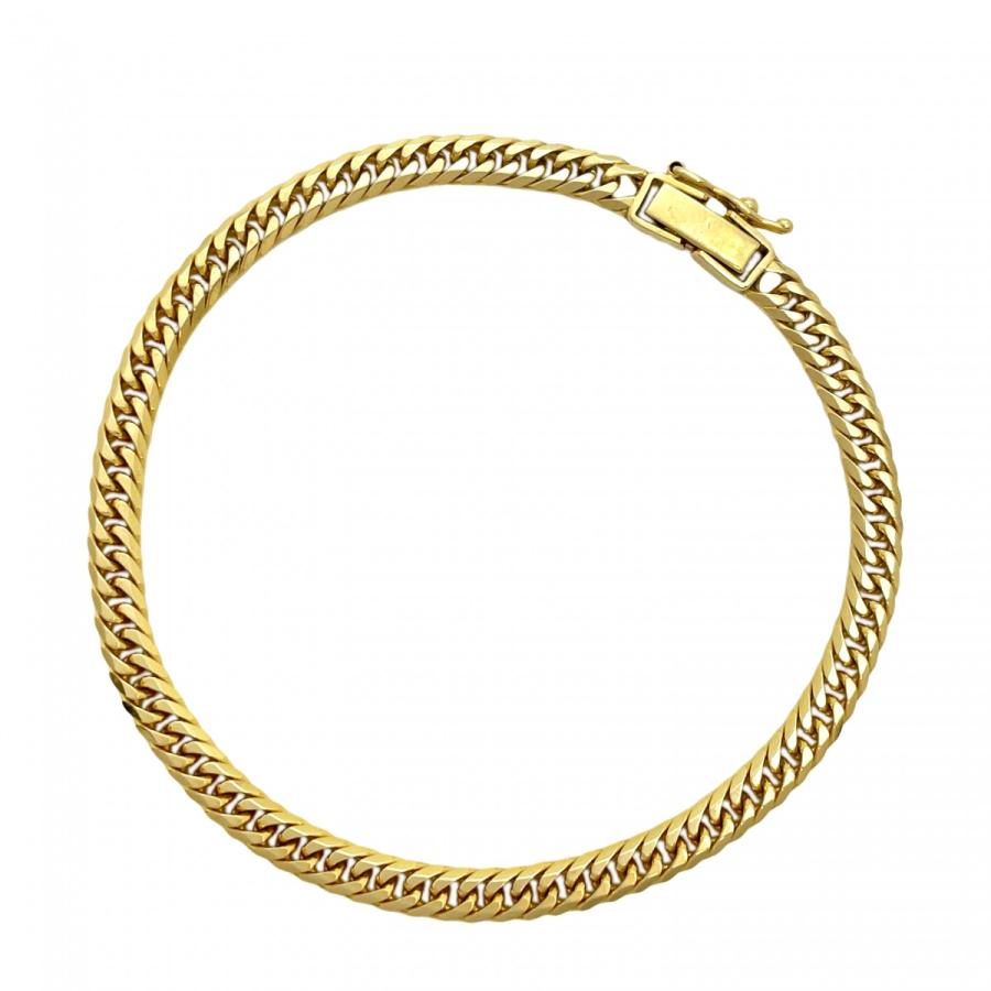 5khc034】喜平 ブレスレット K18 ゴールド 6面 ダブル 18.7cm 10.1g  