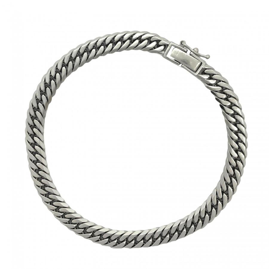 5khe020】喜平 ブレスレット Pt850 プラチナ 6面 ダブル 18.4cm 20.2g  