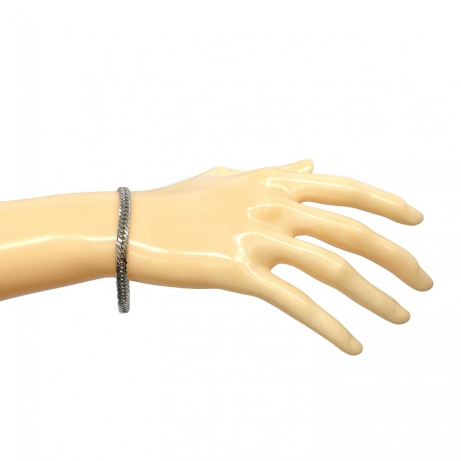 5khe020】喜平 ブレスレット Pt850 プラチナ 6面 ダブル 18.4cm 20.2g  