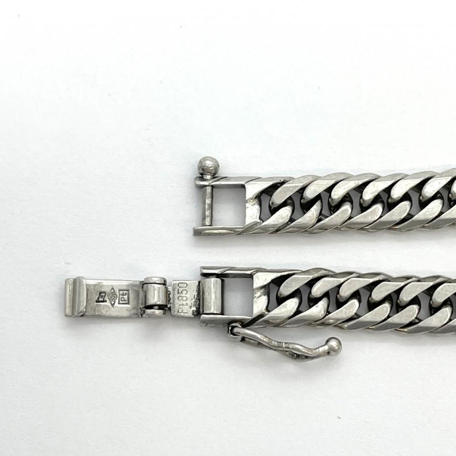 5khe061】喜平 ブレスレット Pt850 プラチナ 6面 ダブル 20.5cm 20.4g  