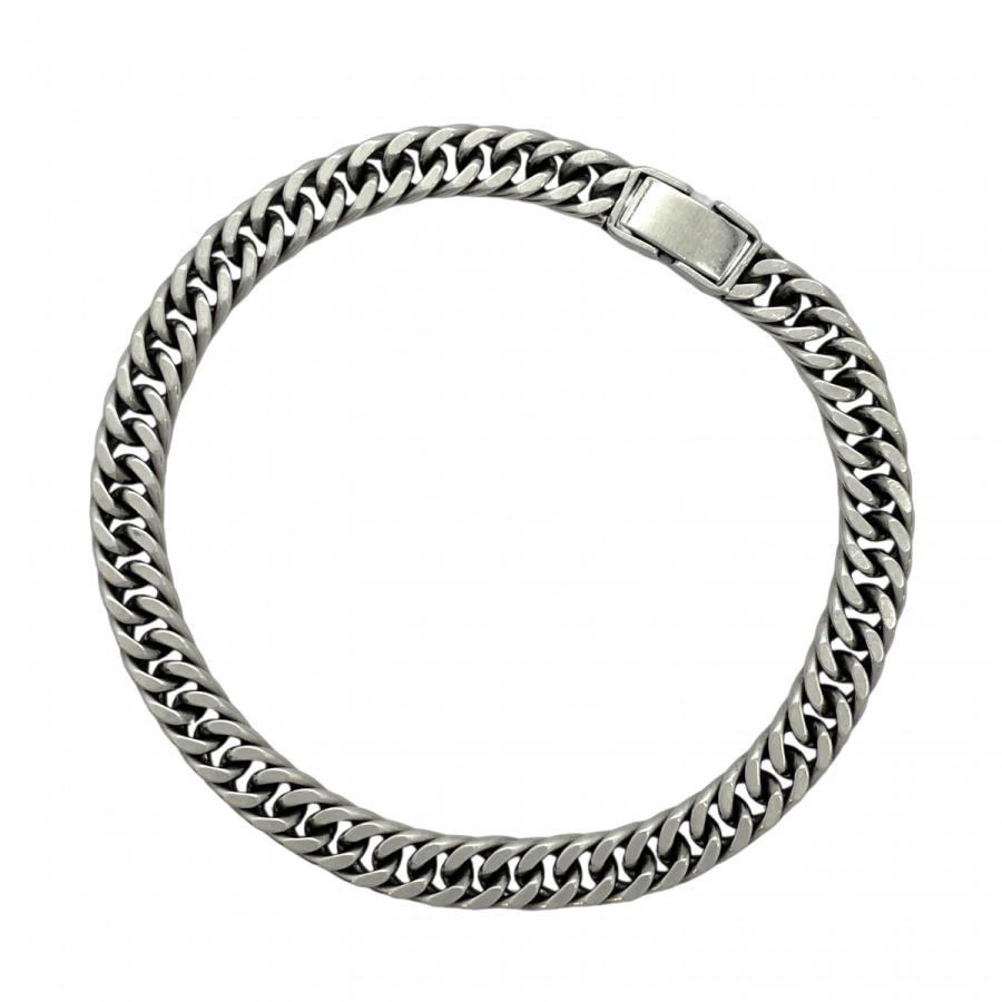 5khe078】喜平 ブレスレット Pt850 プラチナ 2面 ダブル 18.5cm 24.4g  