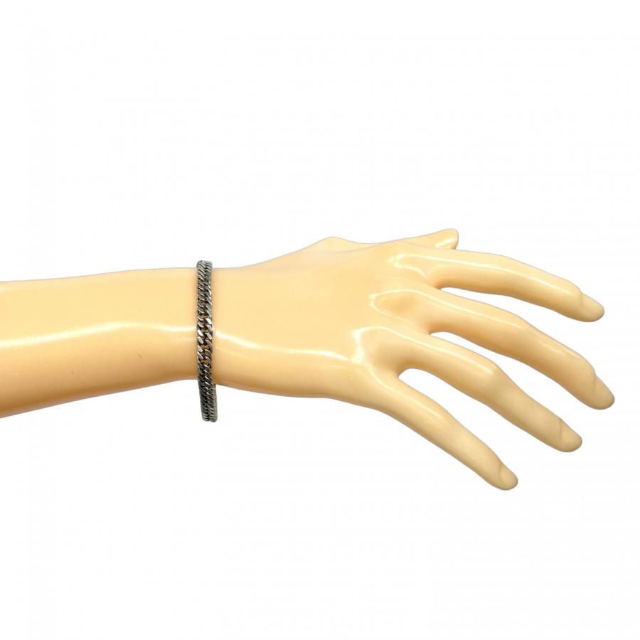 5khe078】喜平 ブレスレット Pt850 プラチナ 2面 ダブル 18.5cm 24.4g  