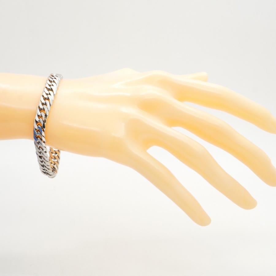 5khp063】喜平 ブレスレット Pt850 プラチナ 6面 ダブル 18.8cm 47.7g