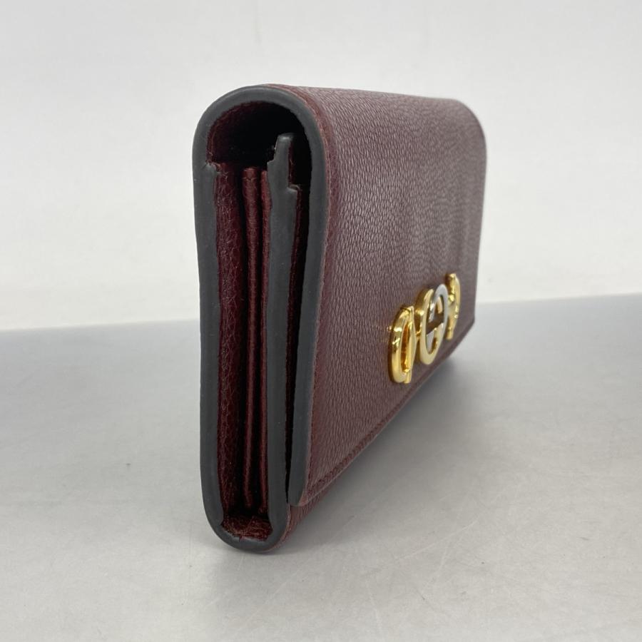 GUCCI 【5ma0193-h】グッチ 長財布 ズゥミ 573612 レザー ボルドー  