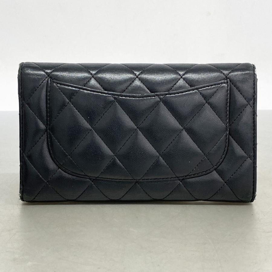 CHANEL 【5ma0772】シャネル 三つ折り長財布 マトラッセ ラムスキン  